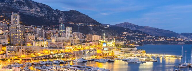 Trip Barcelona Feriendestination Monaco - Genießen Sie die Fahrt Ihres Lebens am Steuer eines feurigen Lamborghini oder rassigen Ferrari. Starten Sie Ihre Spritztour in Monaco und lassen Sie das Fürstentum unter den vielen bewundernden Blicken der Passanten hinter sich. Cruisen Sie auf den wunderschönen Küstenstraßen der Côte d’Azur und den herrlichen Panoramastraßen über und um Monaco. Erleben Sie die unbeschreibliche Erotik dieses berauschenden Fahrgefühls, spüren Sie die Power & Kraft und das satte Brummen & Vibrieren der Motoren. Erkunden Sie als Pilot oder Co-Pilot in einem dieser legendären Supersportwagen einen Abschnitt der weltberühmten Formel-1-Rennstrecke in Monaco. Nehmen Sie als Erinnerung an diese Challenge ein persönliches Video oder Zertifikat mit nach Hause. Die beliebtesten Orte für Ferien in Monaco, locken mit besten Angebote für Hotels und Ferienunterkünfte mit Werbeaktionen, Rabatten, Sonderangebote für Monaco Urlaub buchen.